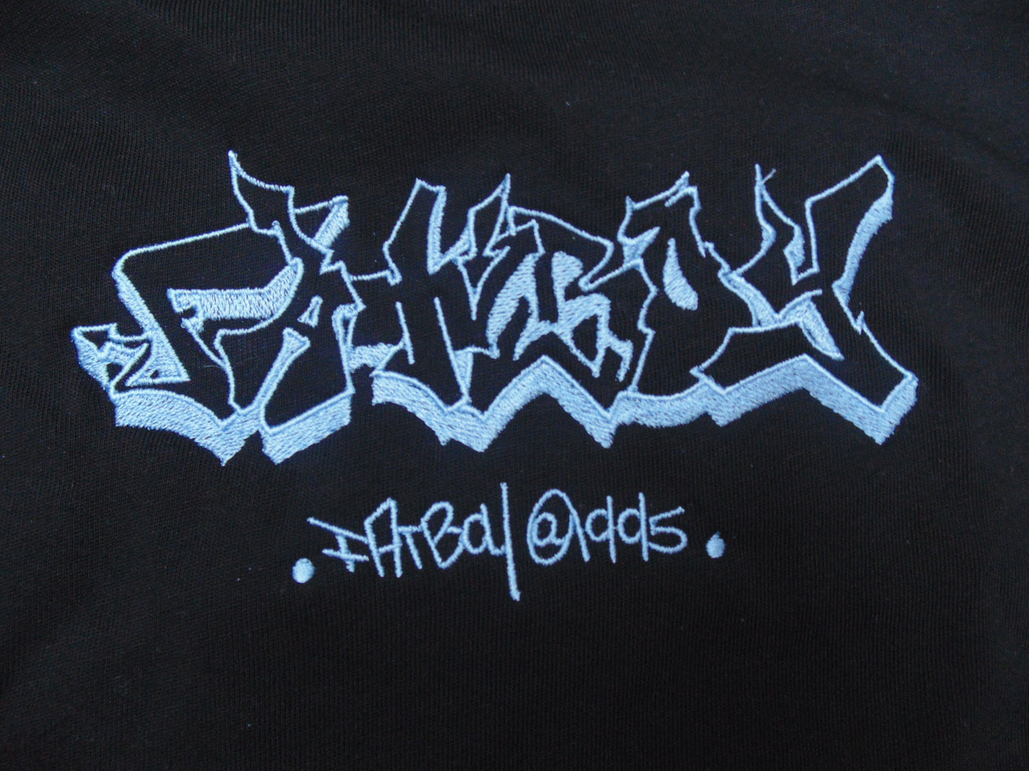 BLACK EMBROIDERED T