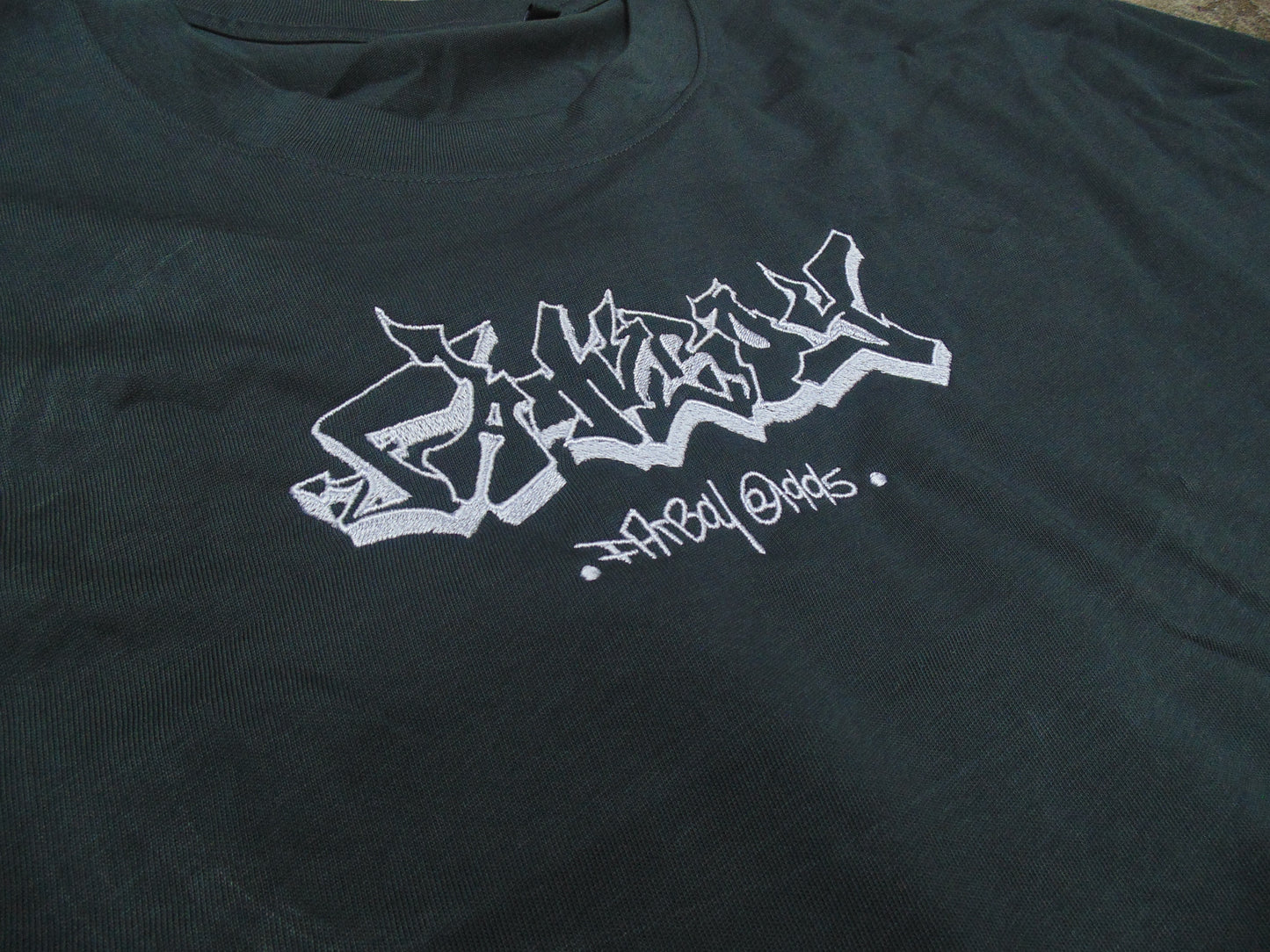 BLACK EMBROIDERED T