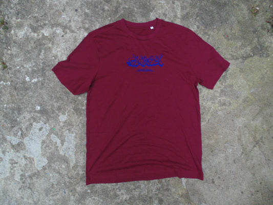 BURGANDY EMBROIDERED T