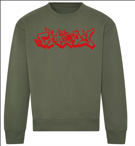 EARTHY GREEN EMBROIDERED JUMPER