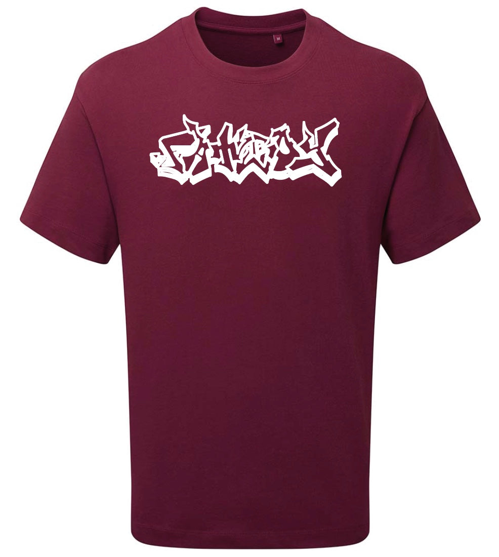 BURGANDY EMBROIDERED T