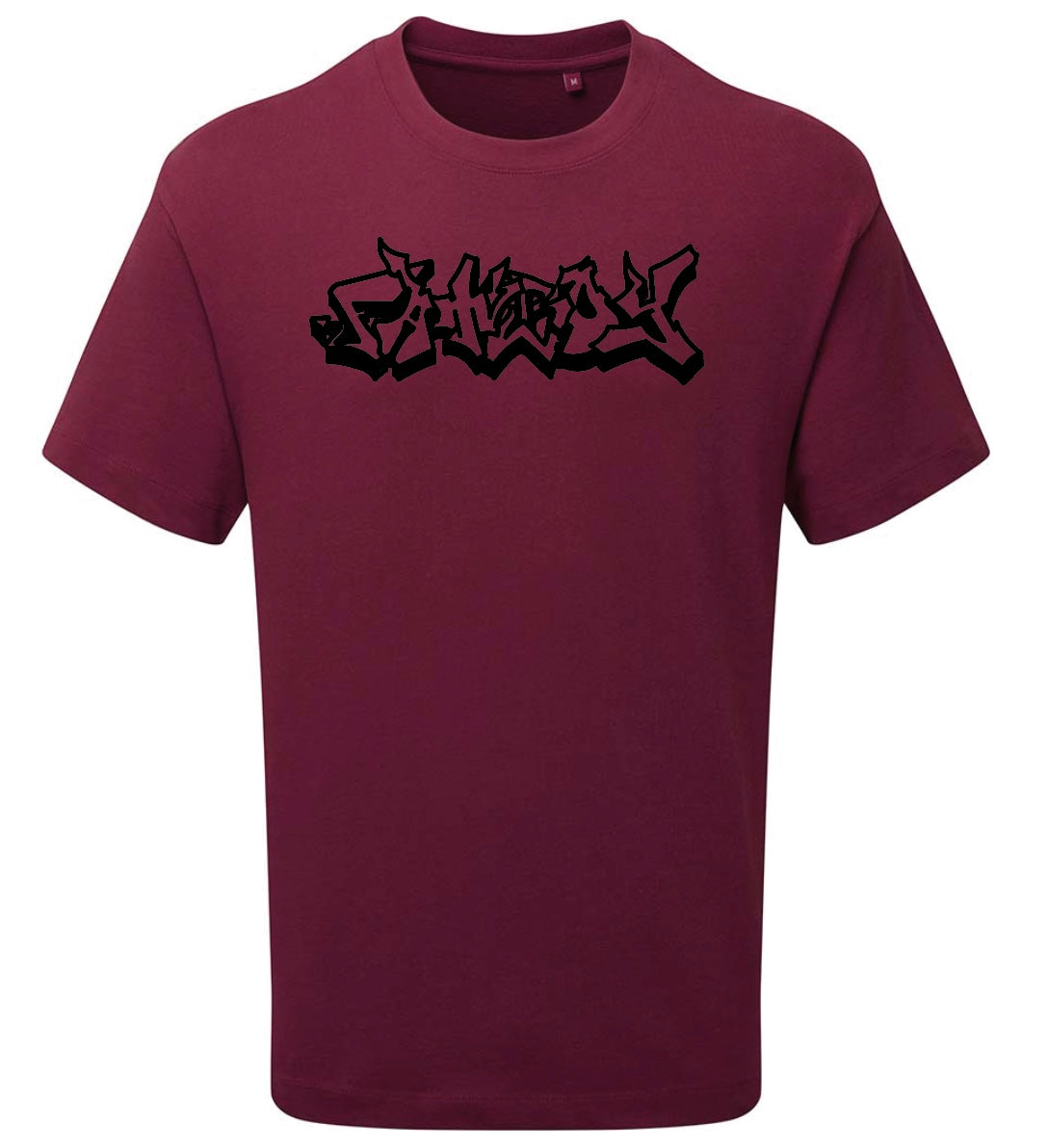 BURGANDY EMBROIDERED T