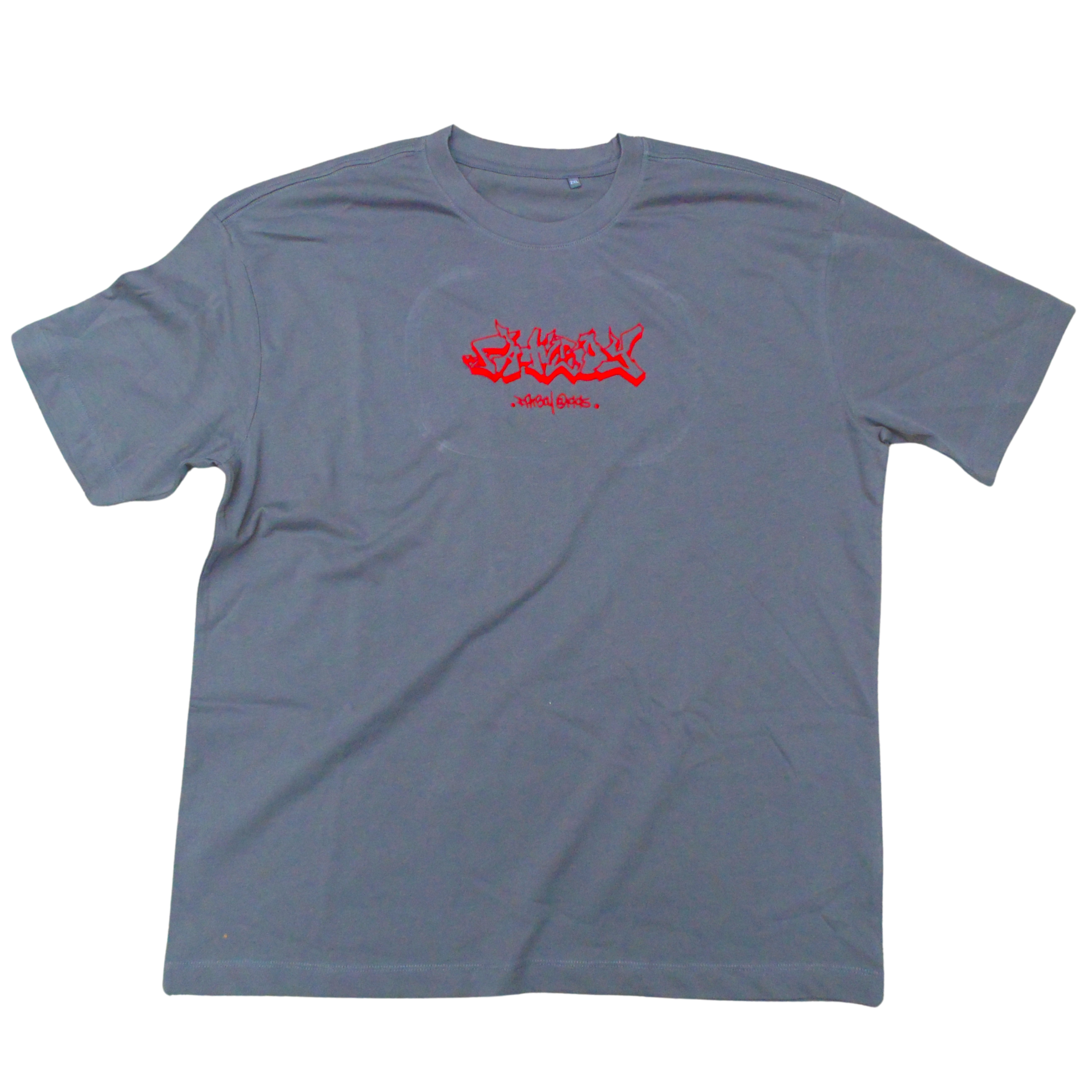 FATBOY EMBROIDERED T | CHARCOAL + RED