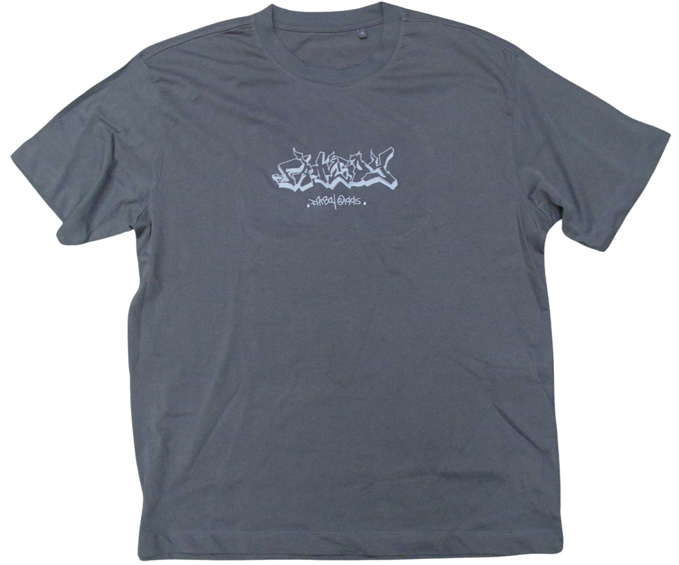 FATBOY EMBROIDERED T | GREY + WHITE