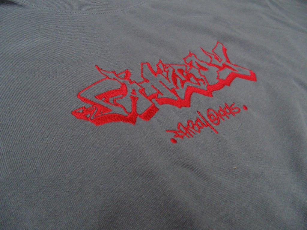 FATBOY EMBROIDERED T | CHARCOAL + RED