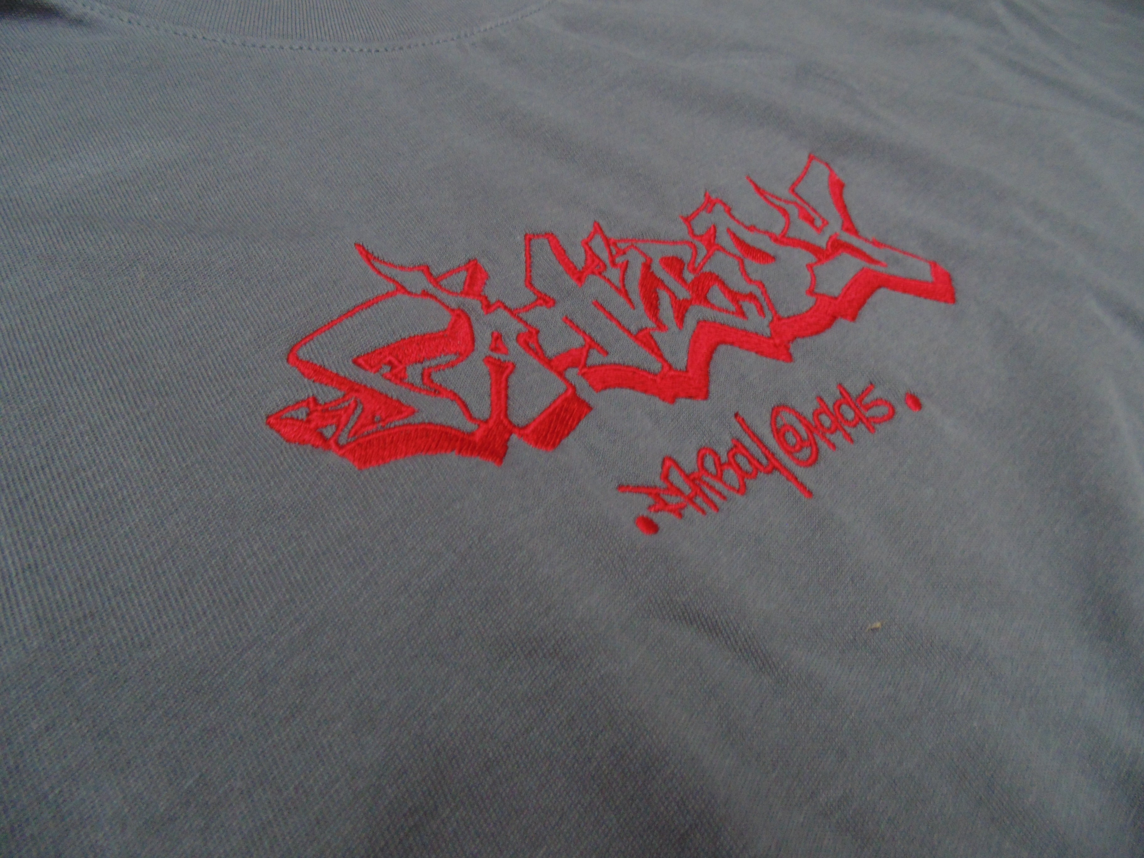 FATBOY EMBROIDERED T | CHARCOAL + RED