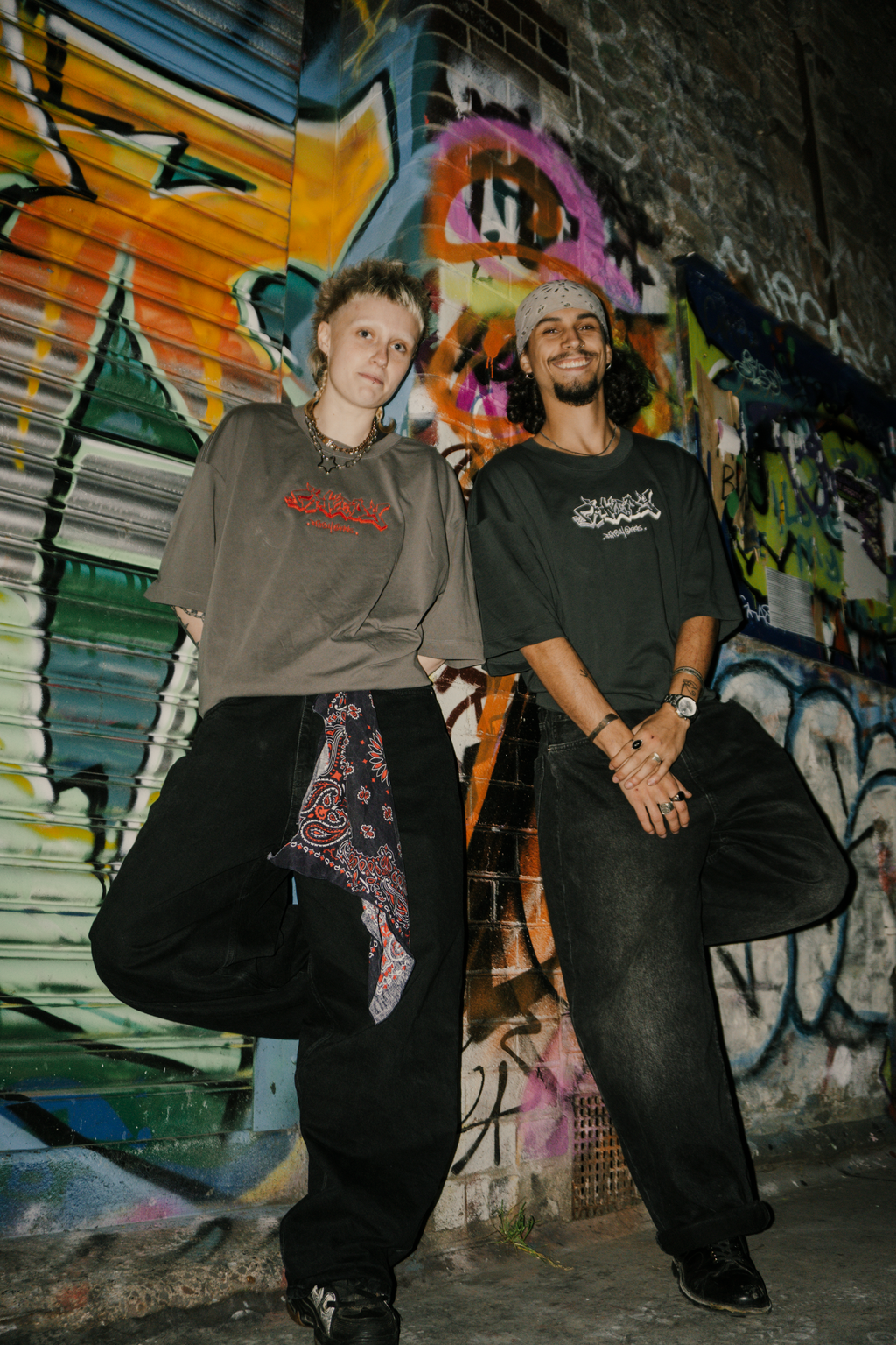 FATBOY EMBROIDERED T | BLACK + WHITE