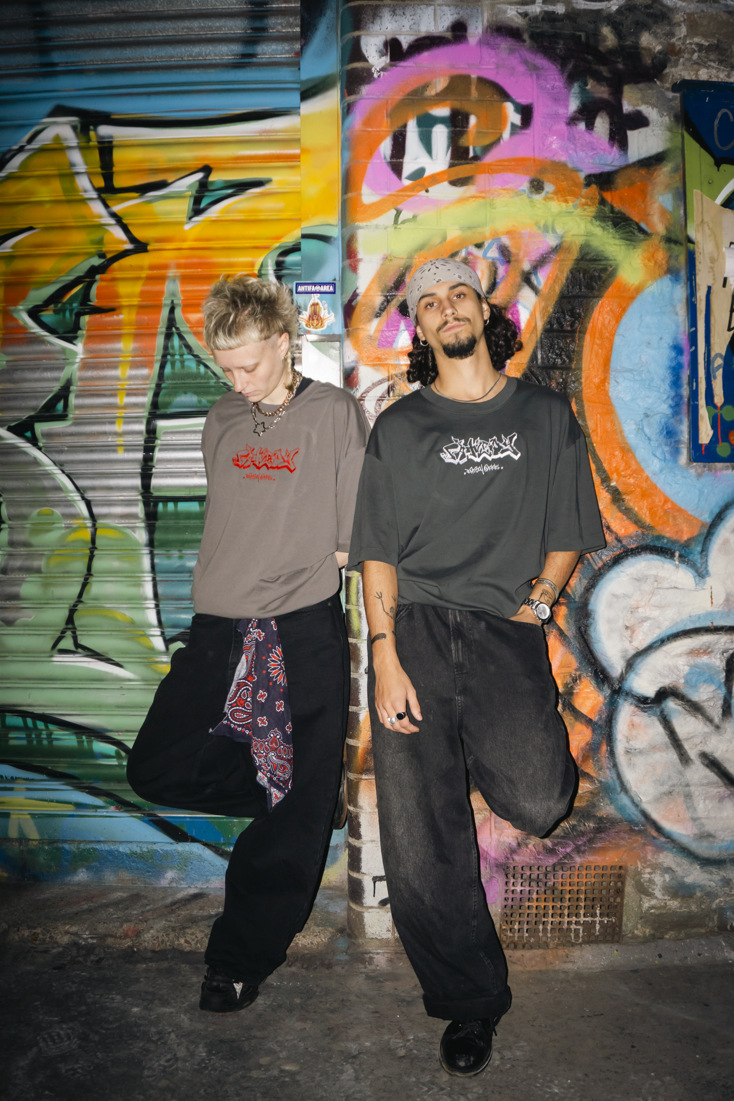 FATBOY EMBROIDERED T | CHARCOAL + RED
