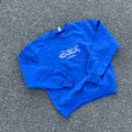 FATBOY ELECTRIC BLUE + WHITE STITCH EMBROIDERED CREWNECK