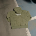 FATBOY GREEN + WHITE EMBROIDERED ZIP UP ZIPPER HOODIE